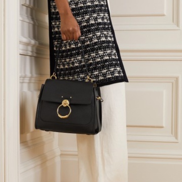 Chloe Tess Leather Day Tote, Small Black - Picture 8 of 10